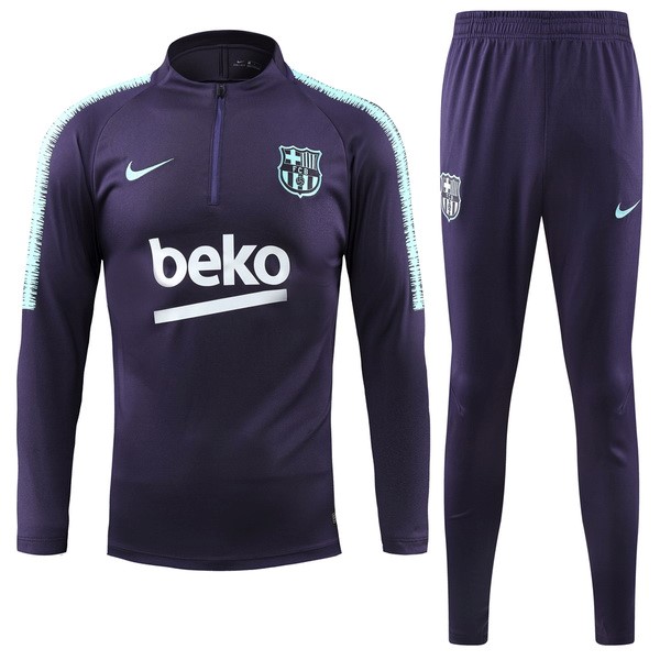 Barcelona Trainingsanzug 2018-19 Blau Lila Fussballtrikots Günstig